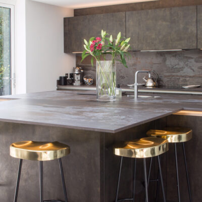 metallic style kitchen